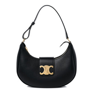 CELINE Smooth Calfskin Ava Triomphe Soft Bag Black