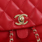 CHANEL Caviar Quilted Business Affinity Backpack Red