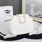 Chanel White Quilted Lambskin Duma Backpack Gold Chain Classic Flap