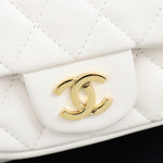 Chanel White Quilted Lambskin Duma Backpack Gold Chain Classic Flap