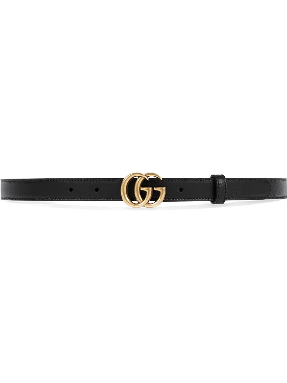 WIDE LEATHER BELT WITH DOUBLE G BUCKLE