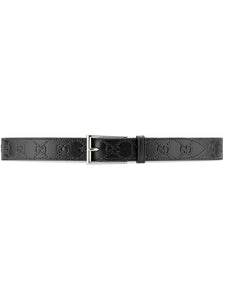 Gucci GG leather square buckle belt