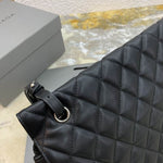 BALENCIAGA Nappa Calfskin Quilted Large Touch B Shoulder Bag Black