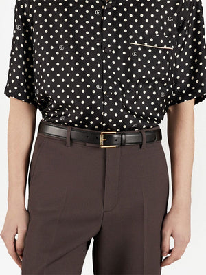 Gucci pattern-detailed rectangular buckle belt