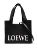 Small Loewe Font raffia tote bag