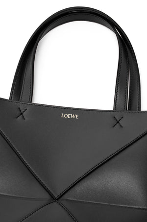 Mini Puzzle Fold Tote in shiny calfskin