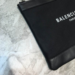 Balenciaga Black Navy Clip M Clutch Bag