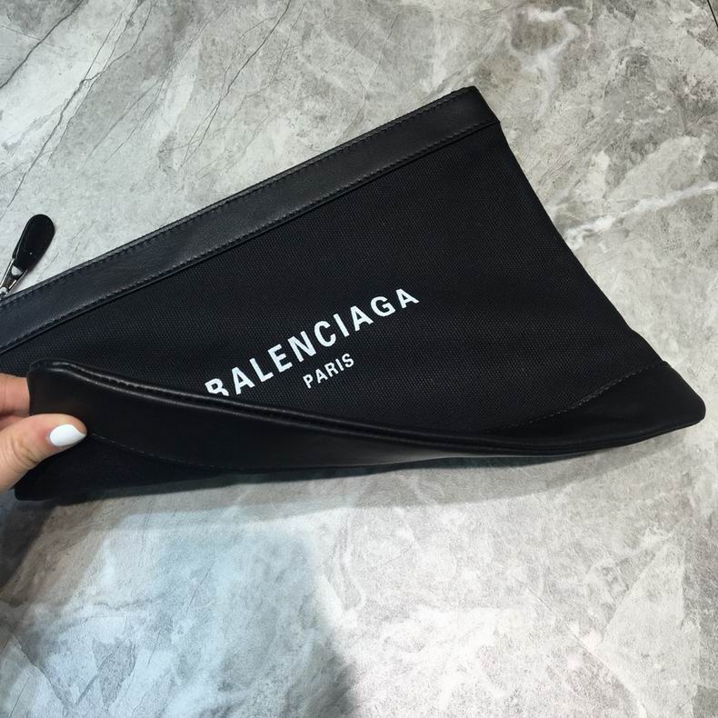 Balenciaga Black Navy Clip M Clutch Bag