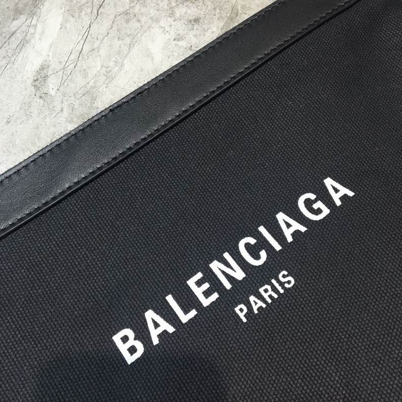 Balenciaga Black Navy Clip M Clutch Bag