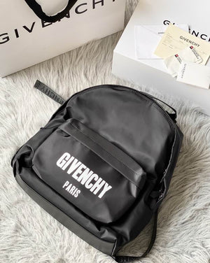 Givenchy Black Logo Nylon Backpack White