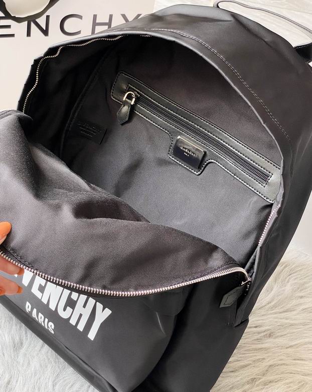 Givenchy Black Logo Nylon Backpack White