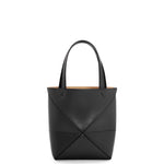 Mini Puzzle Fold Tote in shiny calfskin