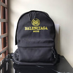 BALENCIAGA Nylon Embroidered Explorer BB Mide Backpack Navy Yellow