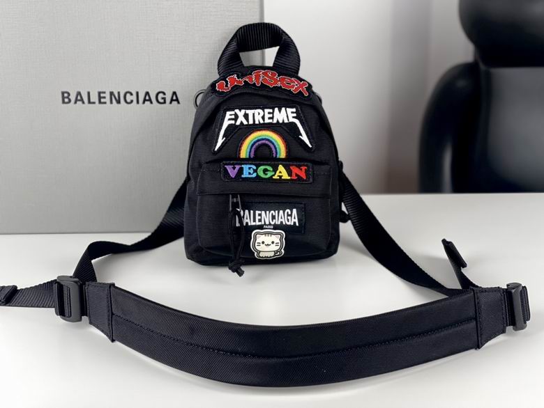 BALENCIAGA  Mini Appliquéd Nylon Backpack - Black