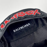 BALENCIAGA  Mini Appliquéd Nylon Backpack - Black