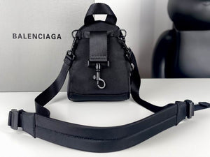 BALENCIAGA Nylon Oversized Mini Backpack Black