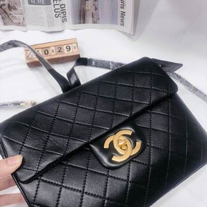 CHANEL Lambskin Quilted XL Jumbo Single Flap Black