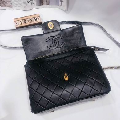 CHANEL Lambskin Quilted XL Jumbo Single Flap Black