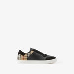 Leather, Suede and Check Sneakers -Colour: Black/Archive Beige