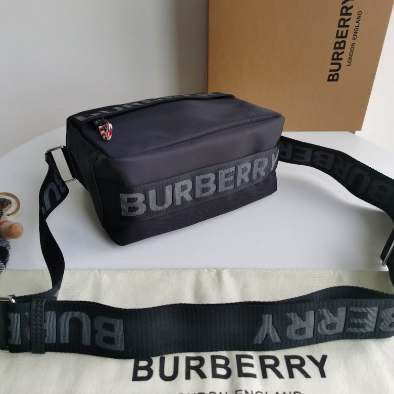 BURBERRY Nylon Logo Detail Crossbody Bag Black