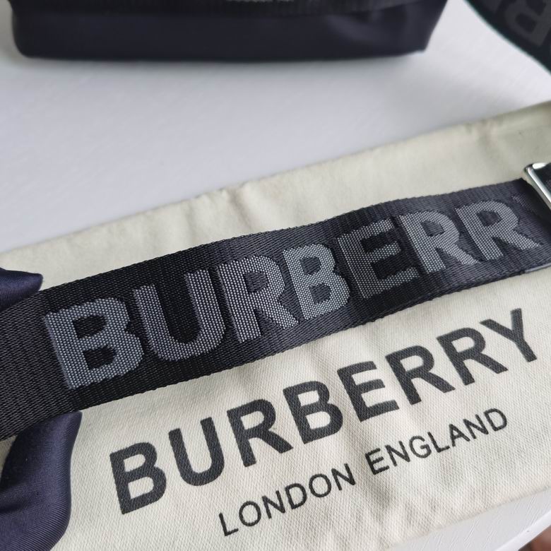 BURBERRY Nylon Logo Detail Crossbody Bag Black