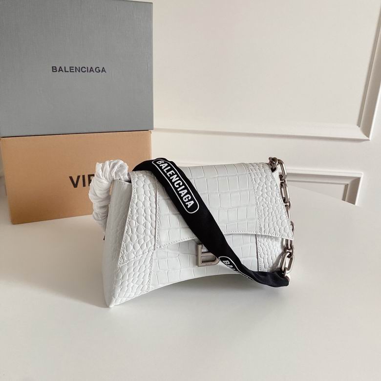 Balenciaga small Hourglass crocodile-effect shoulder bag