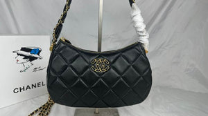 CHANEL Aged Calfskin Quilted Chanel 19 Hobo Black