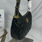 CHANEL Aged Calfskin Quilted Chanel 19 Hobo Black