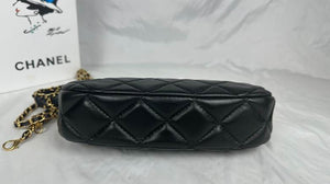 CHANEL Aged Calfskin Quilted Chanel 19 Hobo Black