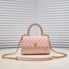 Chanel Mini Enamel Handle Clutch on Chain Pink Lambskin Gold Hardware 22B