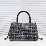 CHANEL Tweed Quilted Medium Chanel 19 Flap Dark Multicolor