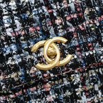 CHANEL Tweed Quilted Medium Chanel 19 Flap Dark Multicolor