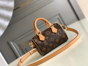 LOUIS VUITTON monogram nano speedy 2WAY Shoulder Handbag