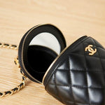 CHANEL Calfskin Quilted Mini Perfect Fit Vanity Case With Chain Black