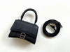 BALENCIAGA Hourglass XS Top Handle Bag in Black Leather