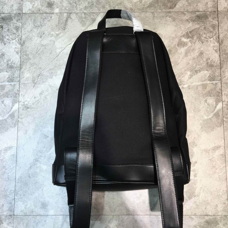 BALENCIAGA Calfskin Canvas Navy Backpack Black