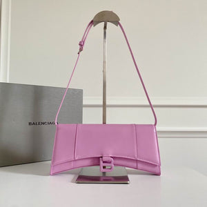 BALENCIAGA Shiny Box Calfskin Hourglass Chain Bag Liliac