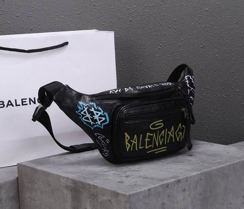 Balenciaga Graffiti Explore Leather Belt Bag 529550 Black