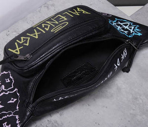 Balenciaga Graffiti Explore Leather Belt Bag 529550 Black