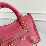 BALENCIAGA Agneau Giant 12 Gold Hardware Mini City Rose Hortensia