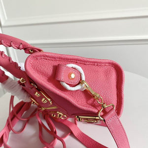 BALENCIAGA Agneau Giant 12 Gold Hardware Mini City Rose Hortensia