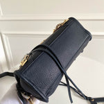 BALENCIAGA Chevre Gold Metallic Edge Hardware Mini City Bleu Nuit