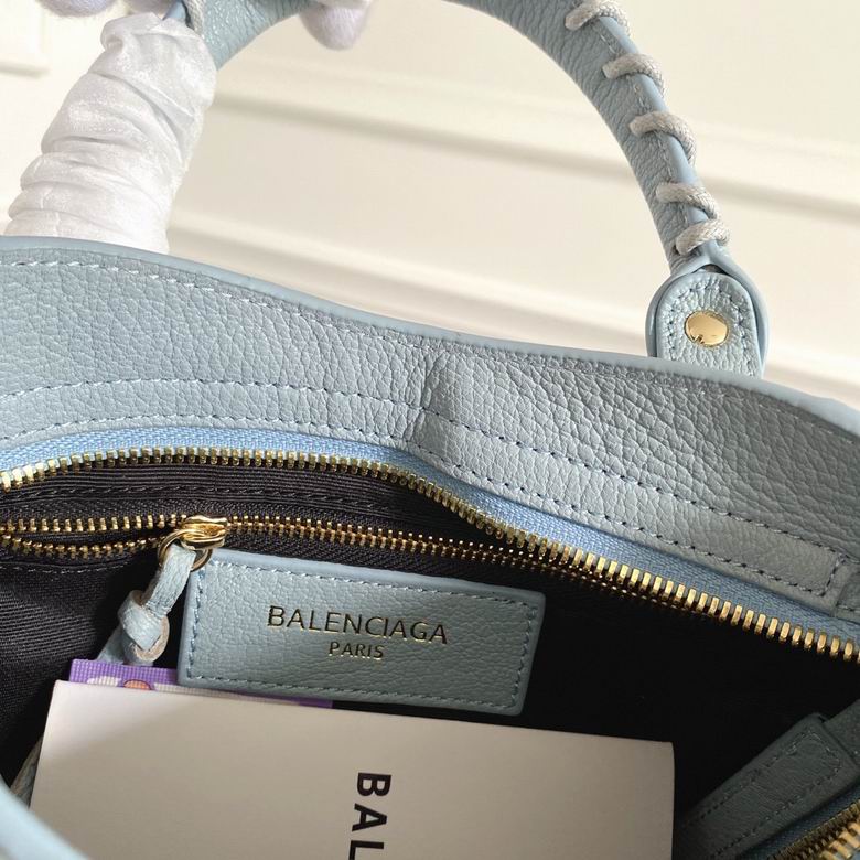 BALENCIAGA Agneau Giant 12 Gold Hardware Mini City Bleu Dragee