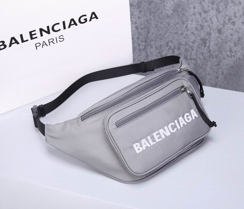 BALENCIAGA Nylon Wheel Logo Belt Bag Anthracite