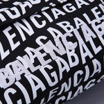 BALENCIAGA Nylon Wave Logo Belt Bag Black White