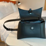 BALENCIAGA Calfskin Small Downtown Shoulder Bag Black