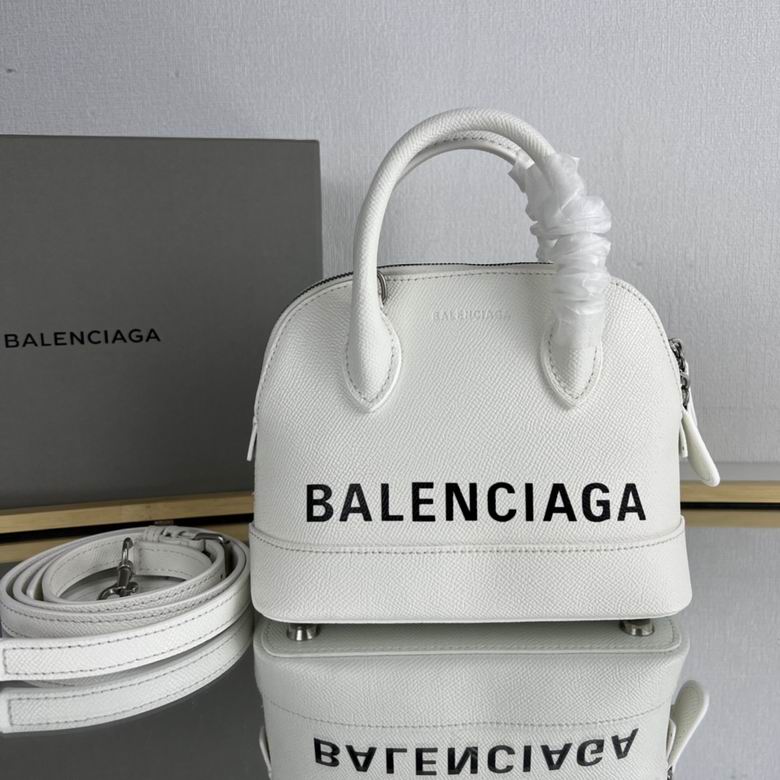 BALENCIAGA VILLE TOP HANDLE BAG WHITE LEATHER SMALL