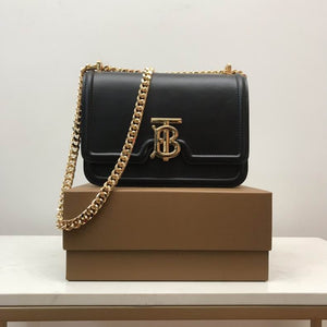 BURBERRY Calfskin Gorilla Print Small TB Bag Black