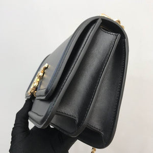 BURBERRY Calfskin Gorilla Print Small TB Bag Black