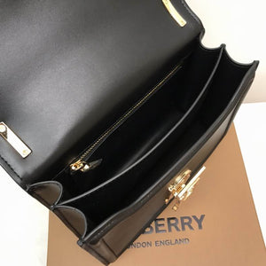 BURBERRY Calfskin Gorilla Print Small TB Bag Black